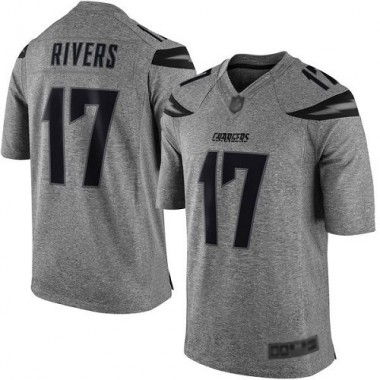 Los Angeles Chargers NFL Football Philip Rivers Gray Jersey Men Limited 17 Gridiron